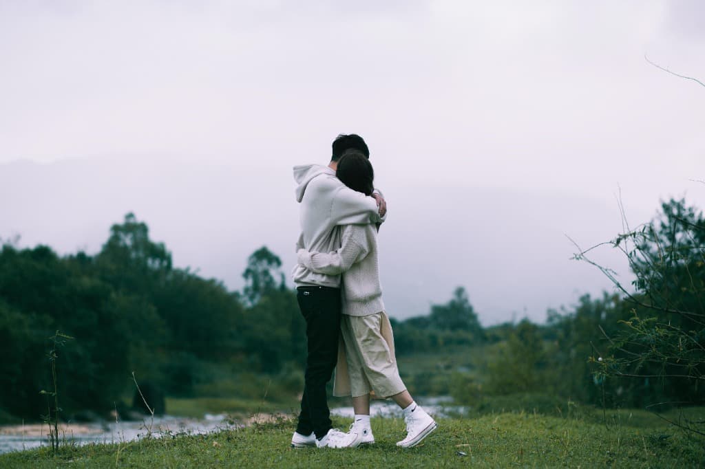 Couple hugging